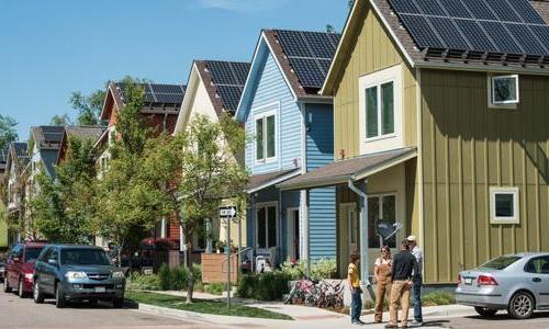 Houses with solar on their roofs